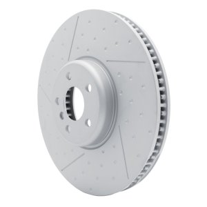 BMW M440i Brake Rotor (1) - Left Front - R1 Concepts - Dimpled & Slotted - `20-`25